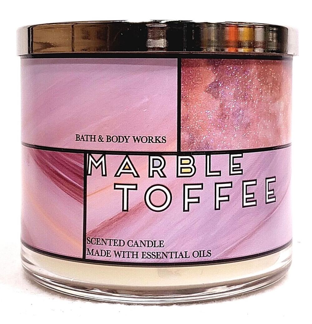 Bath & Body Works Marble Toffee 3 Wick Scented Candle